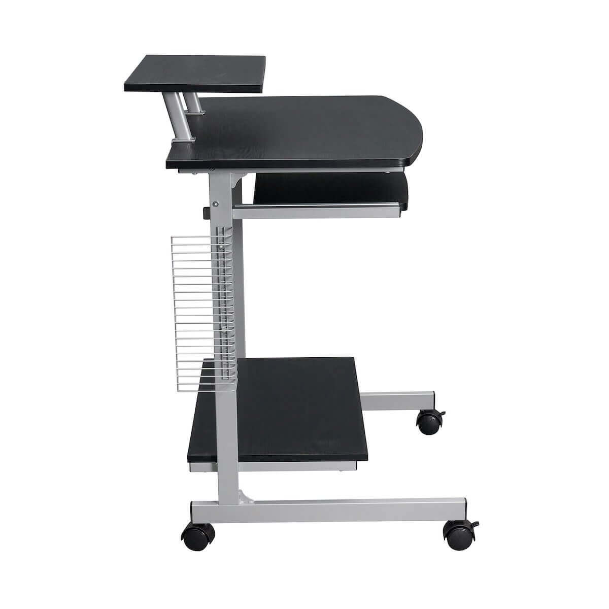 Techni Mobili Espresso Compact Computer Cart With Storage RTA-2018-ES18 Left Side #color_espresso