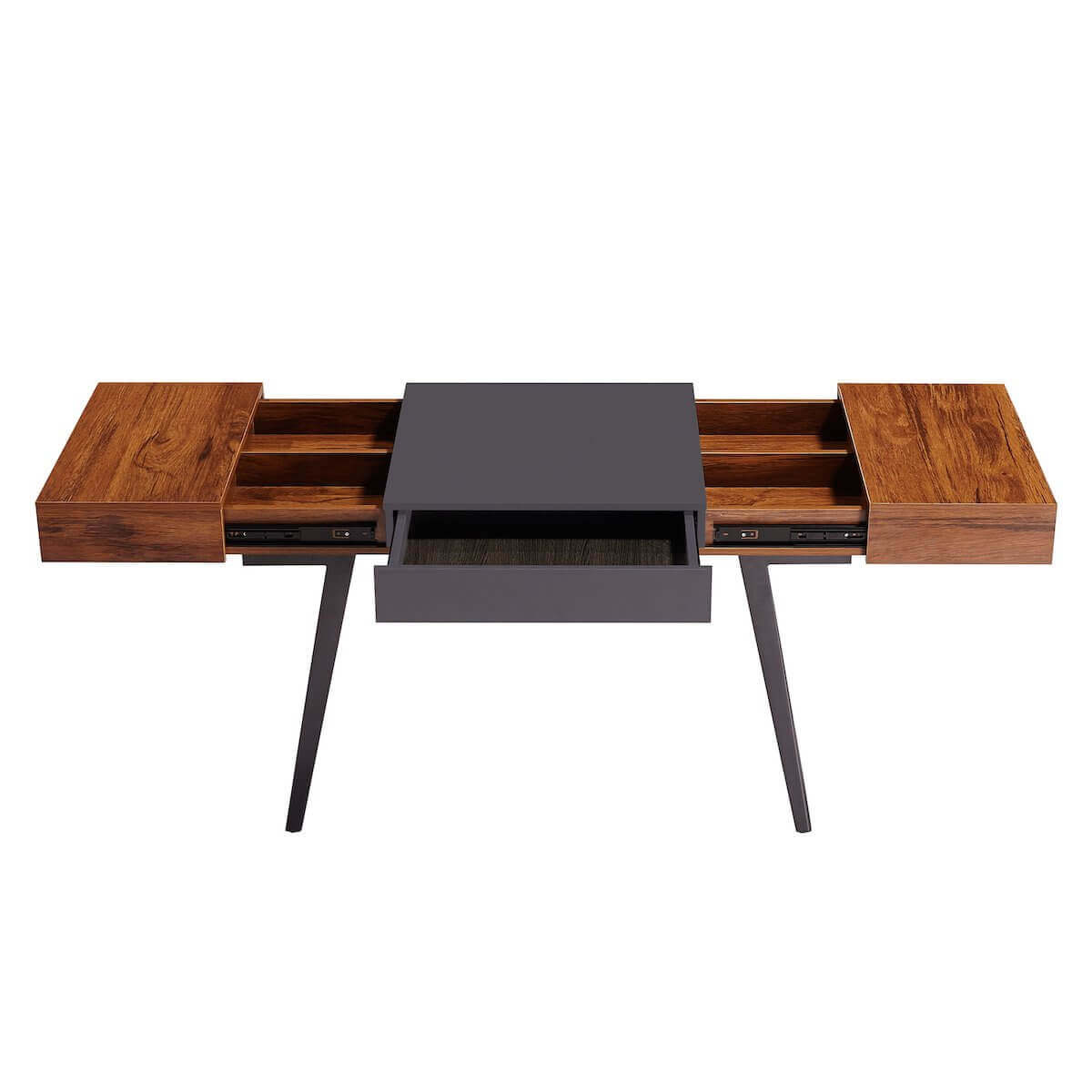 Techni Mobili Espresso Modern Writing Desk with Storage RTA-1460-ES Expanded