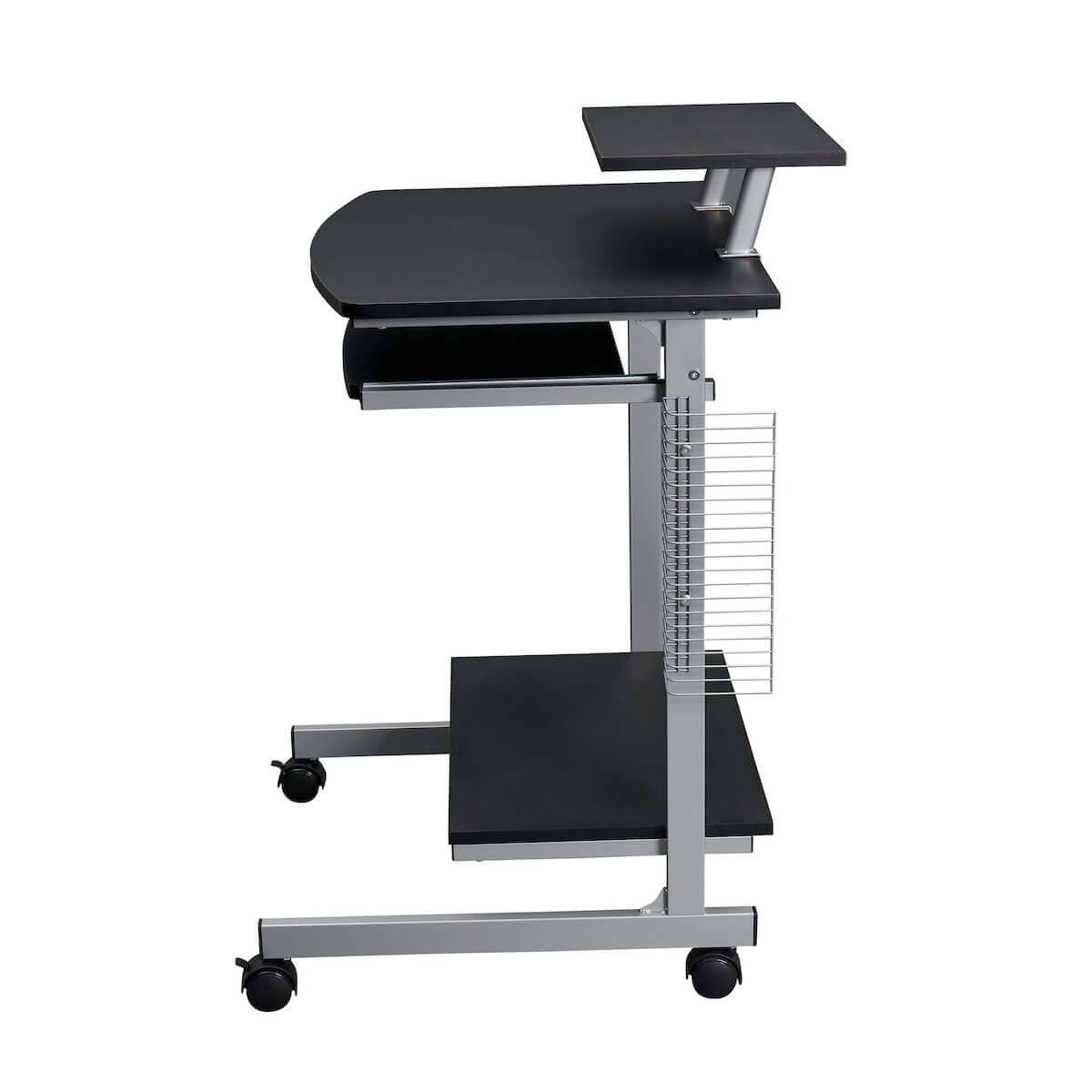 Techni Mobili Graphite Compact Computer Cart With Storage RTA-2018-GPH06 Right Side #color_graphite