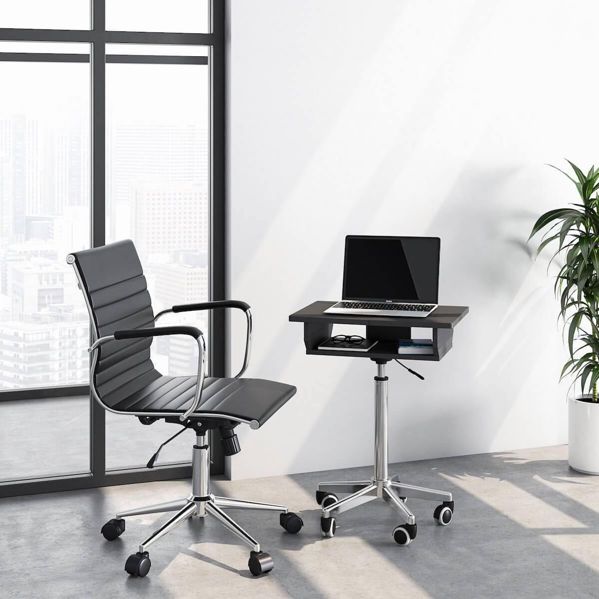 Techni Mobili Graphite Folding Table Laptop Cart RTA-B006-GPH06 in Office