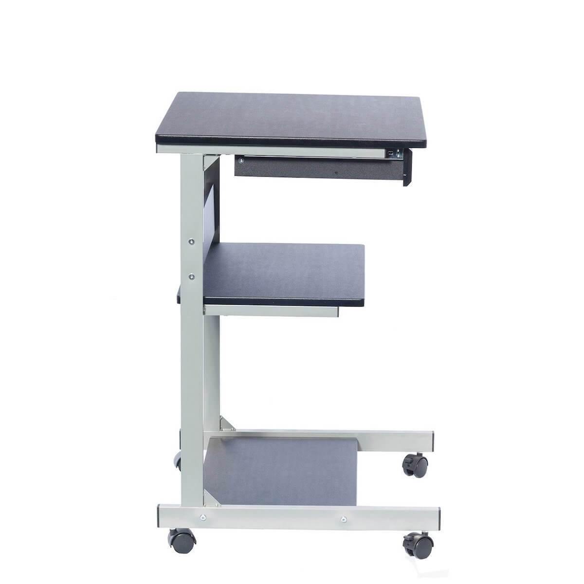 Techni Mobili Graphite Rolling Laptop Cart with Storage RTA-B018-GPH06 Side