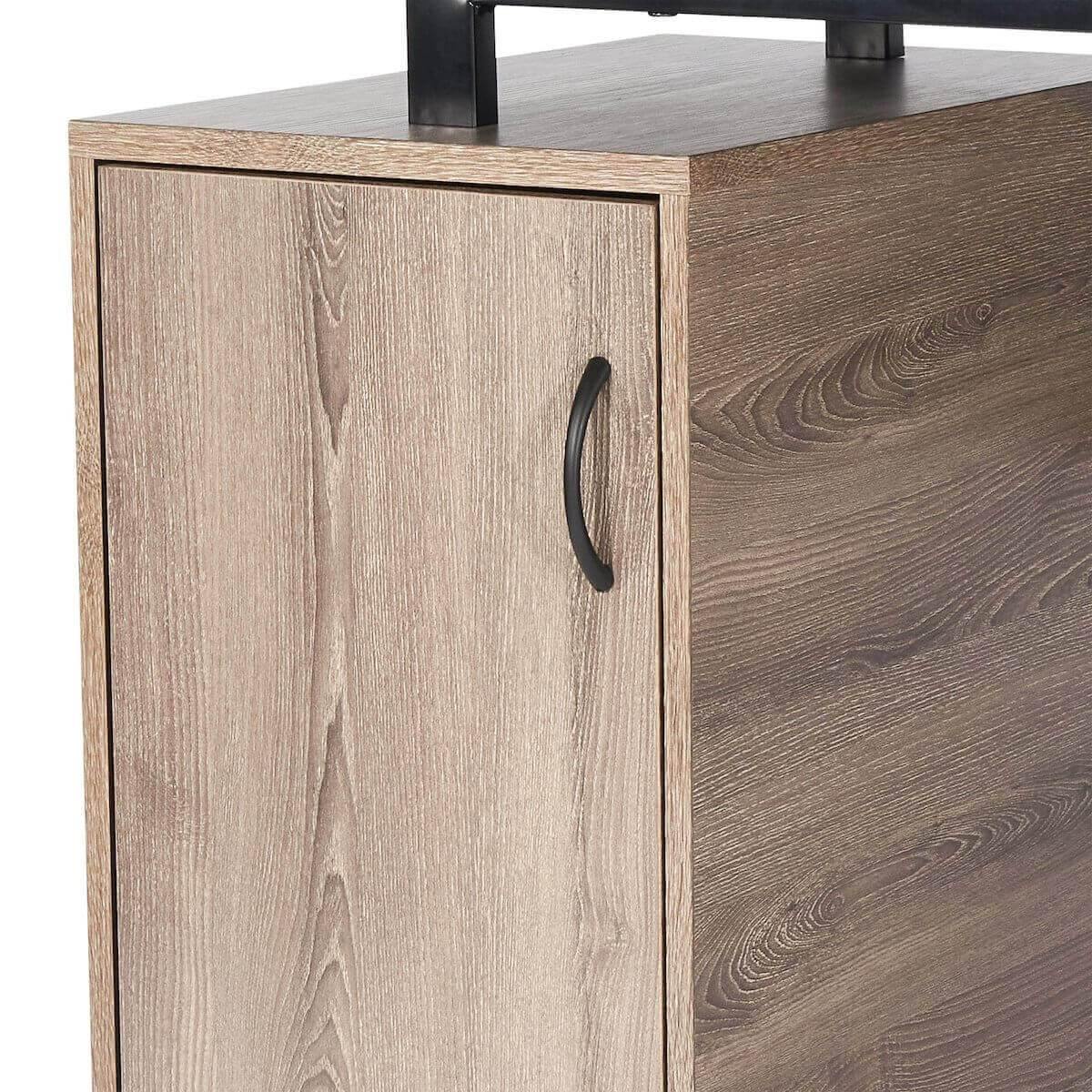 Techni Mobili Gray Computer Desk with Storage RTA-0054-GRY Cabinet