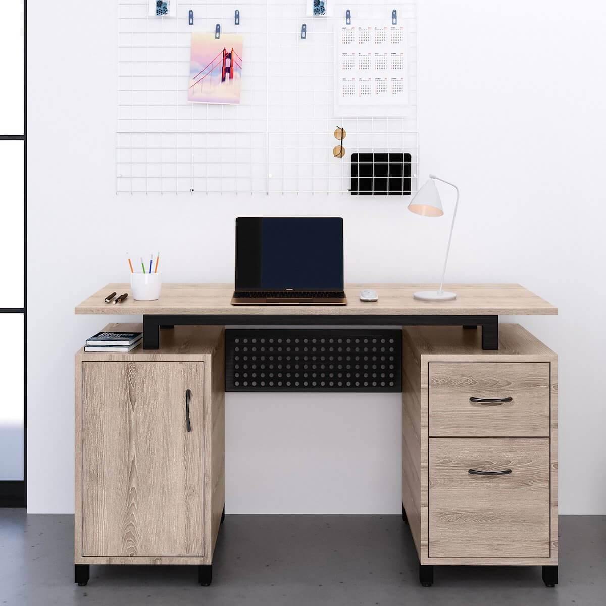 Techni Mobili Gray Computer Desk with Storage RTA-0054-GRY in Office