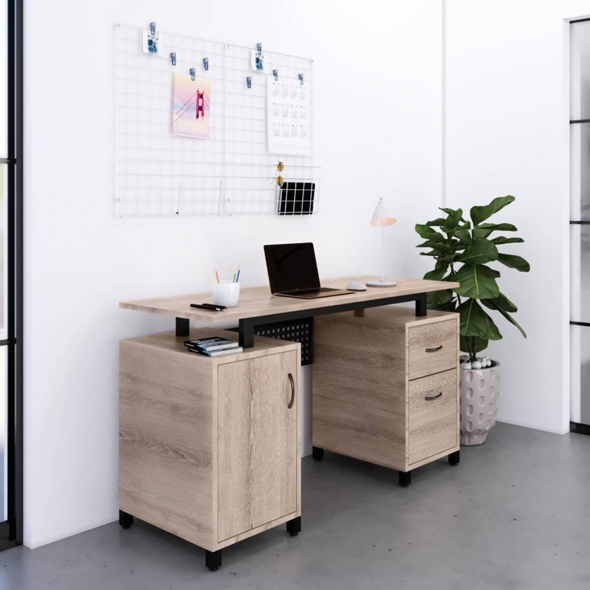 Techni Mobili Gray Computer Desk with Storage RTA-0054-GRY in Office