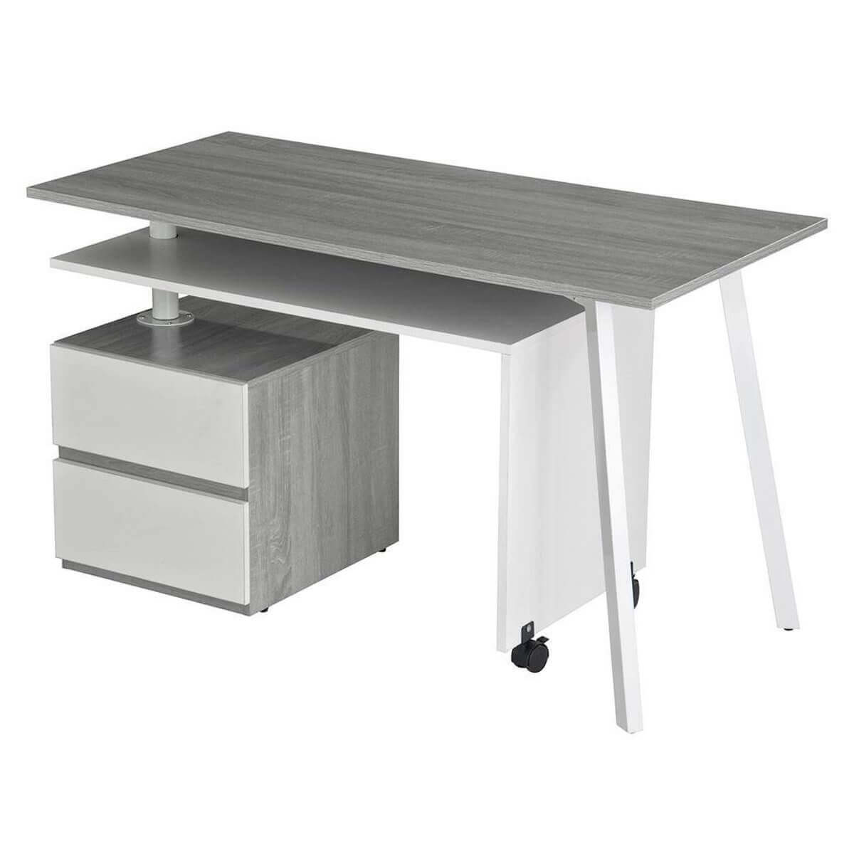 Techni Mobili Gray Rotating Multi-Positional Modern Desk RTA-2336-GRY Compact