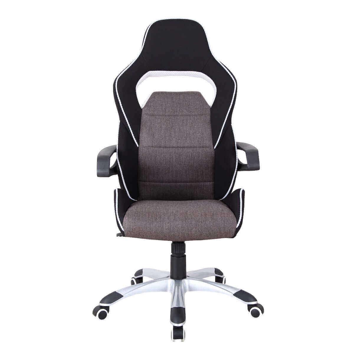 Techni Mobili Gray/Black Ergonomic Upholstered Racing Style Home & Office Chair RTA-2017-GRY