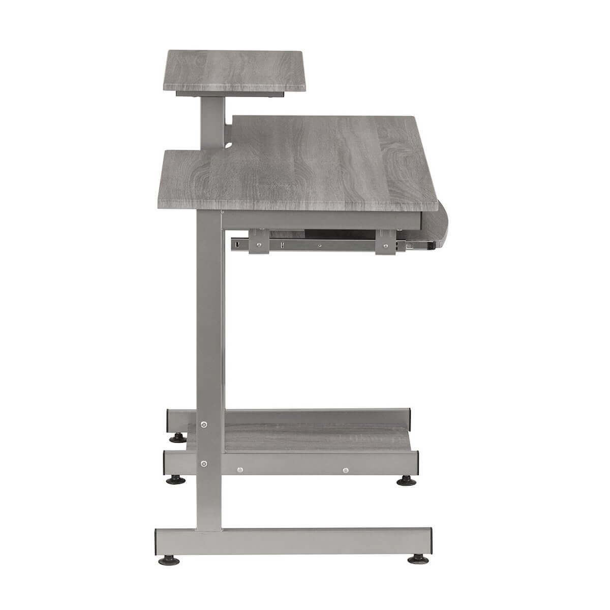 Techni Mobili Grey Complete Computer Workstation Desk RTA-2706A-GRY Side #color_gray