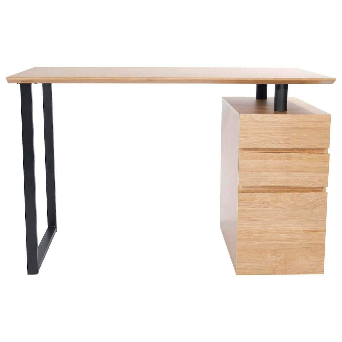 Techni Mobili Pine Computer Desk with Storage and File Cabinet RTA-1305-PN