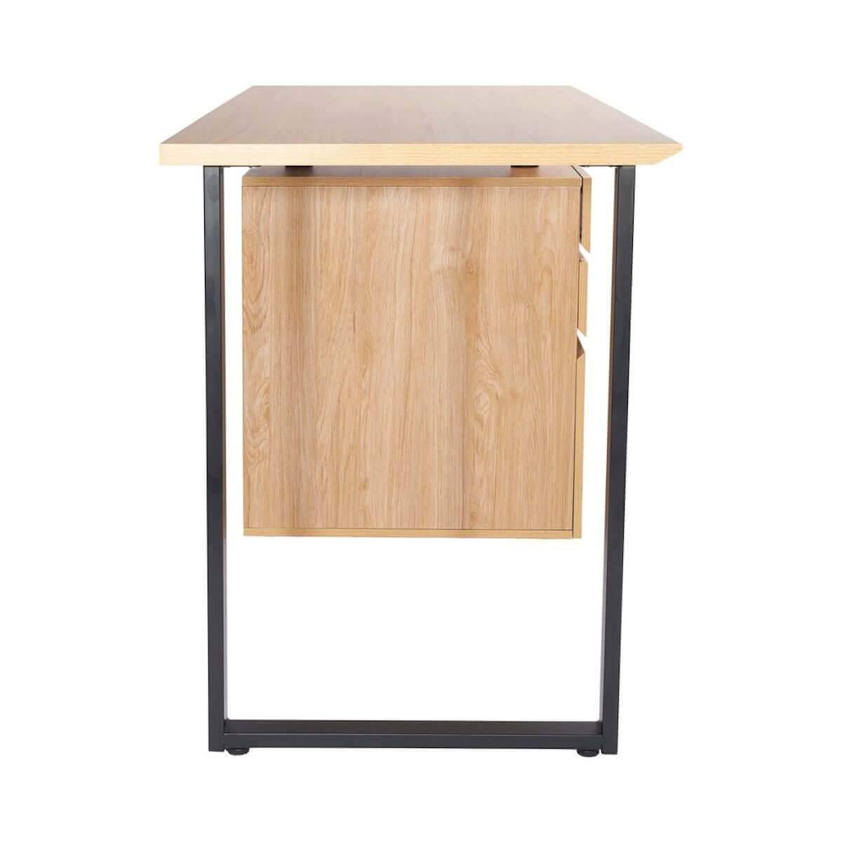Techni Mobili Pine Computer Desk with Storage and File Cabinet RTA-1305-PN Side