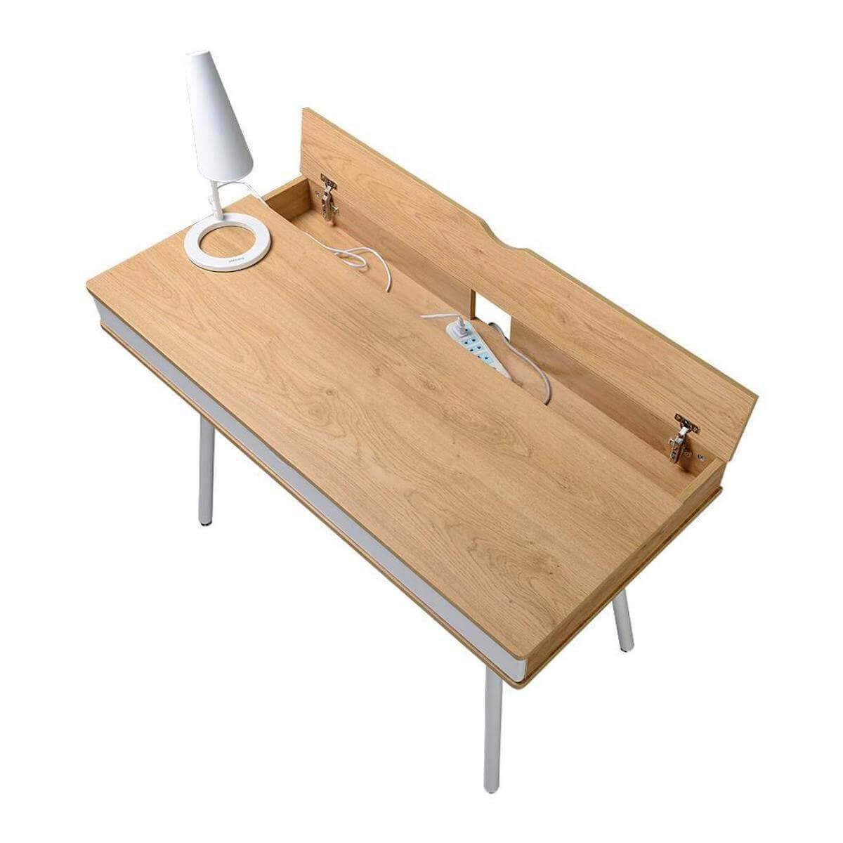 Techni Mobili Pine Modern Multi Storage Computer Desk with Storage RTA-1462-PN Top