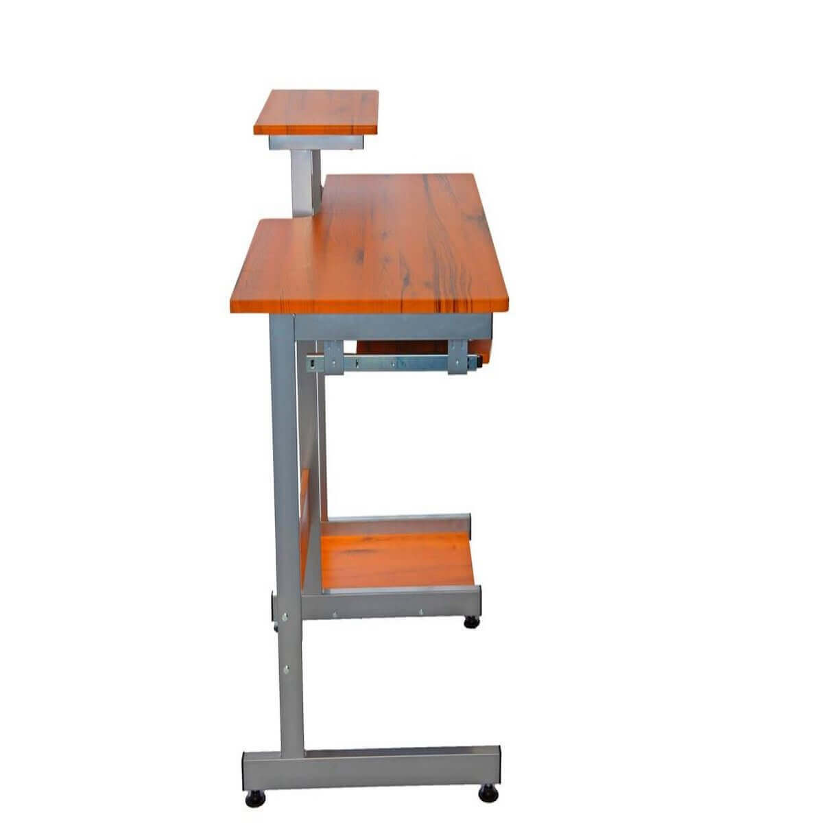 Techni Mobili Wood Grain Complete Computer Workstation Desk RTA-2706A-WG01 Side #color_wood grain