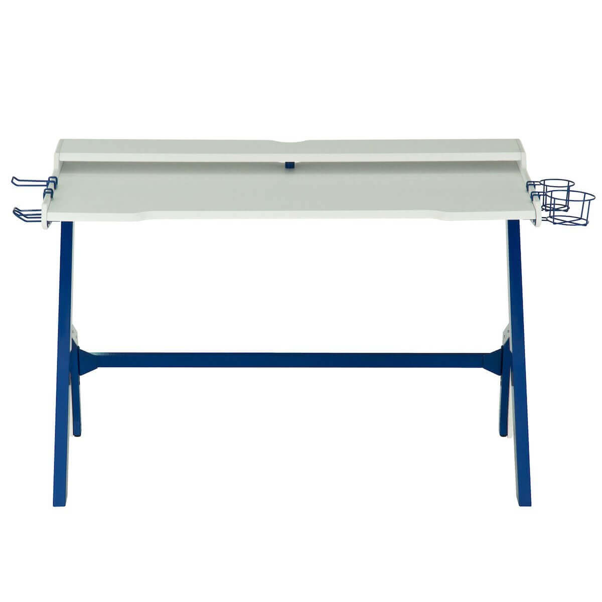 Techni Sport Blue Jabba Ergonomic Computer Gaming Desk Workstation with Cupholder & Headphone Hook RTA-TS206D-BL #color_blue
