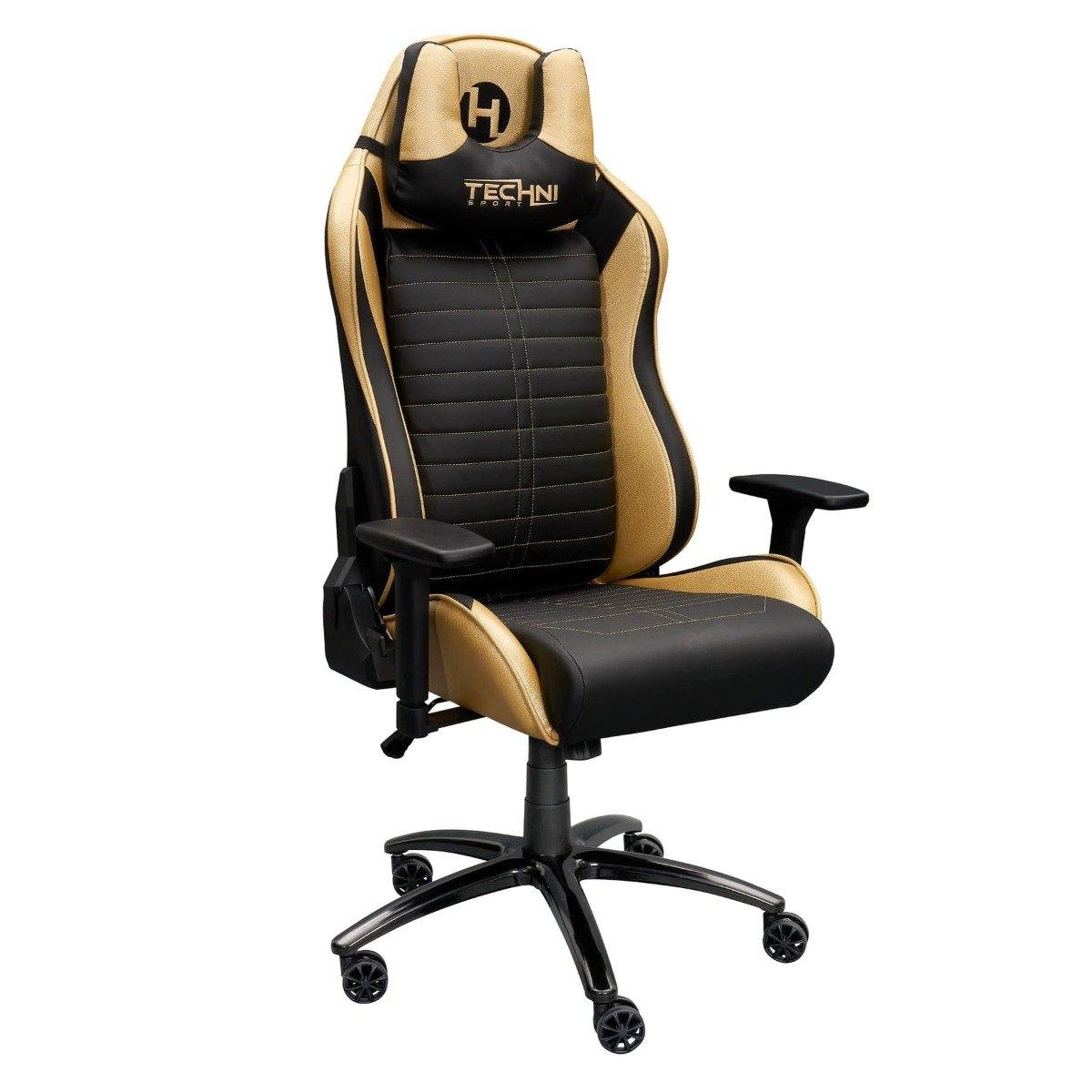 Techni Sport TS-62 Gold Ergonomic Racing Style Gaming Chair RTA-TS62C-GLD #color_gold