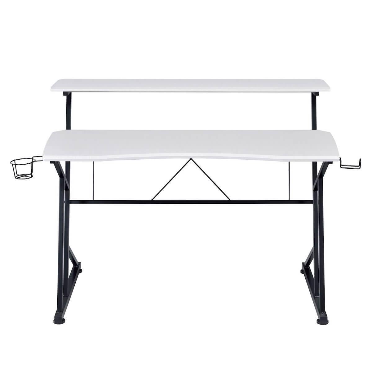 Techni Sport TS205 White FINN Computer Gaming Desk with Shelves RTA-TS205-WHT #color_white