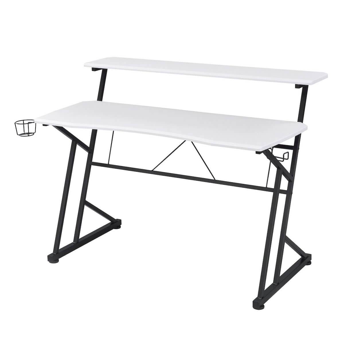 Techni Sport TS205 White FINN Computer Gaming Desk with Shelves RTA-TS205-WHT #color_white