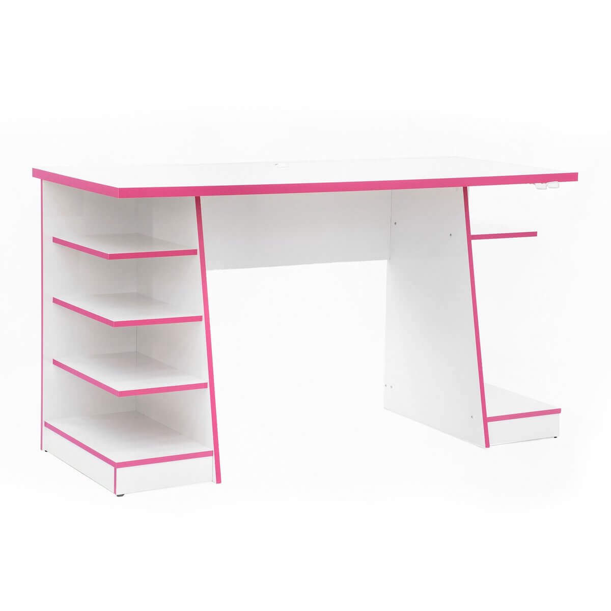Techni Sport White Jango Gaming Desk with Storage RTA-TS91D-WHT Angle #color_white