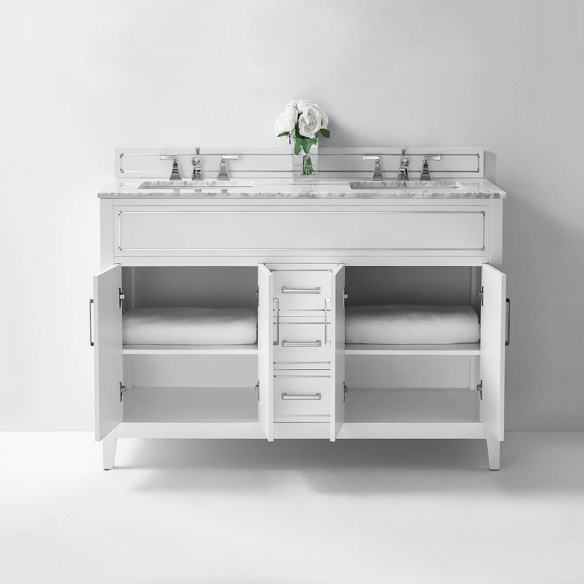 Ancerre Designs White Aspen 60” Double Vanity VTS-ASPEN-60-W-CW Inside #finish_white