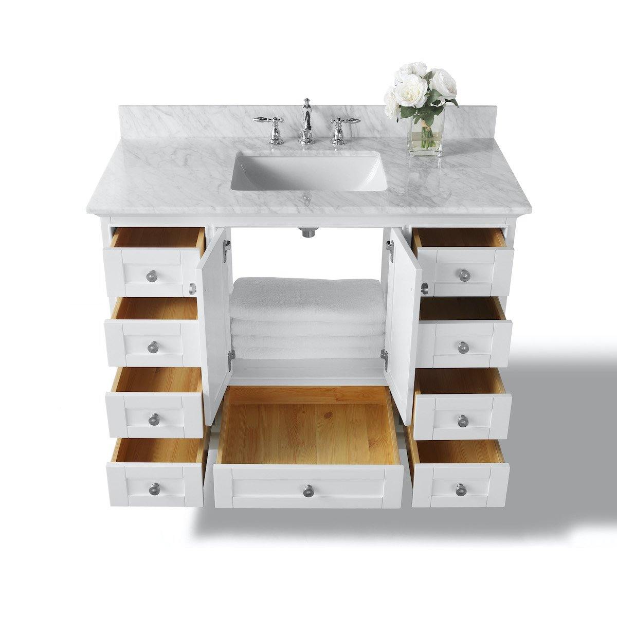 Ancerre Designs Audrey 48 Inch White Single Vanity Inside