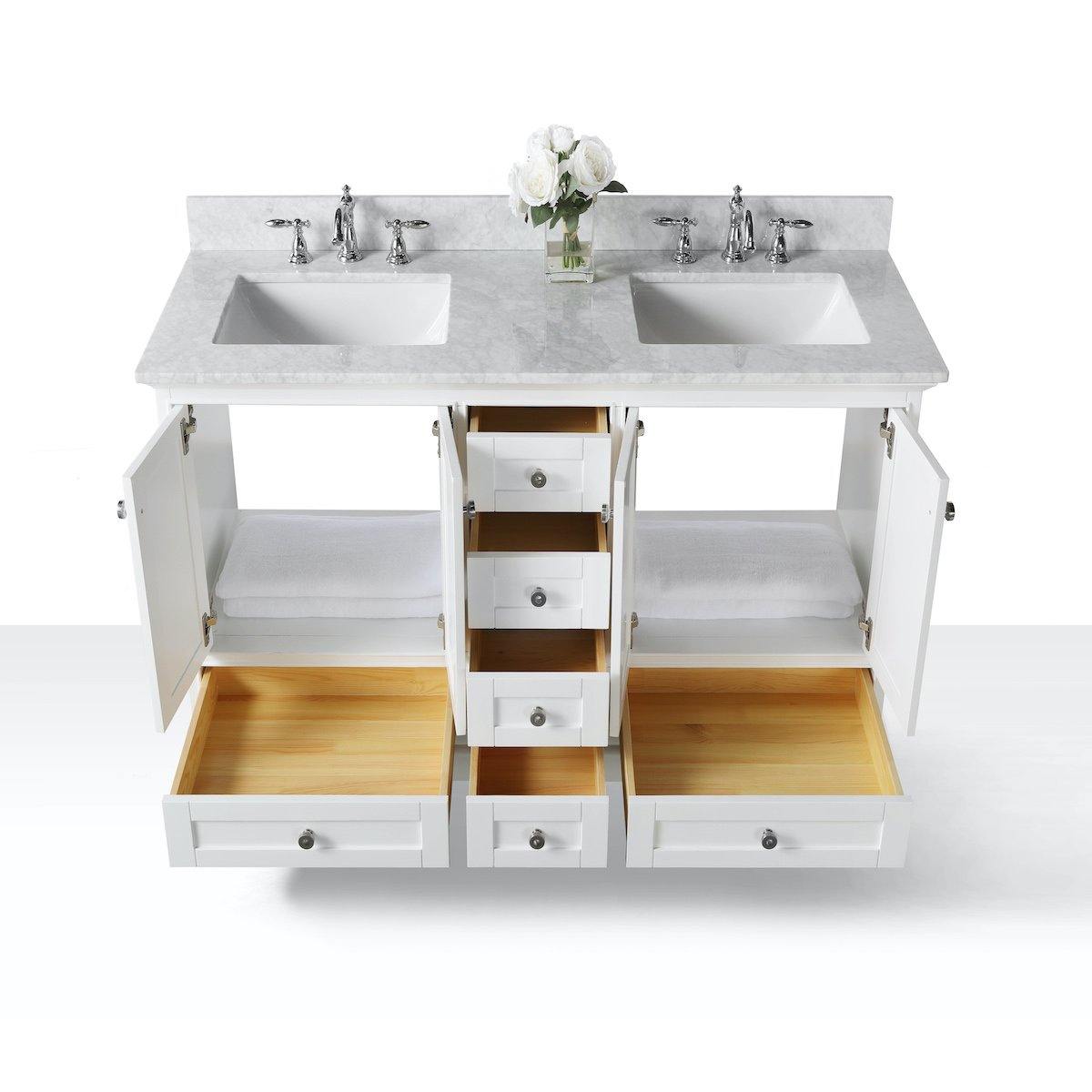 Ancerre Designs Audrey 60 Inch White Double Vanity Inside