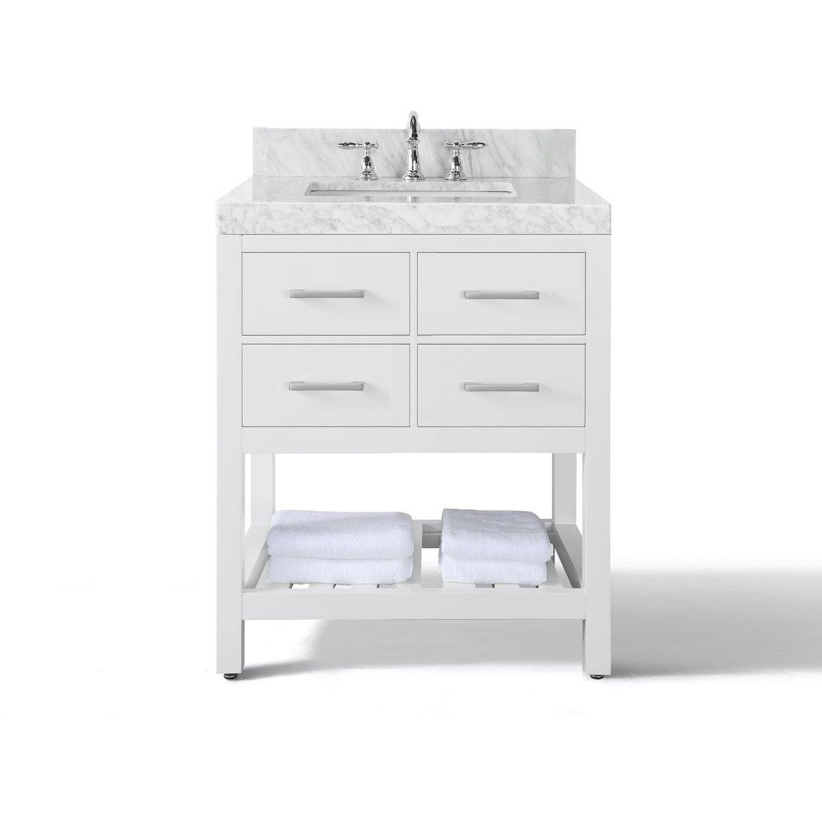 Ancerre Designs Elizabeth 36 Inch White with Nickel Hardware Single Vanity