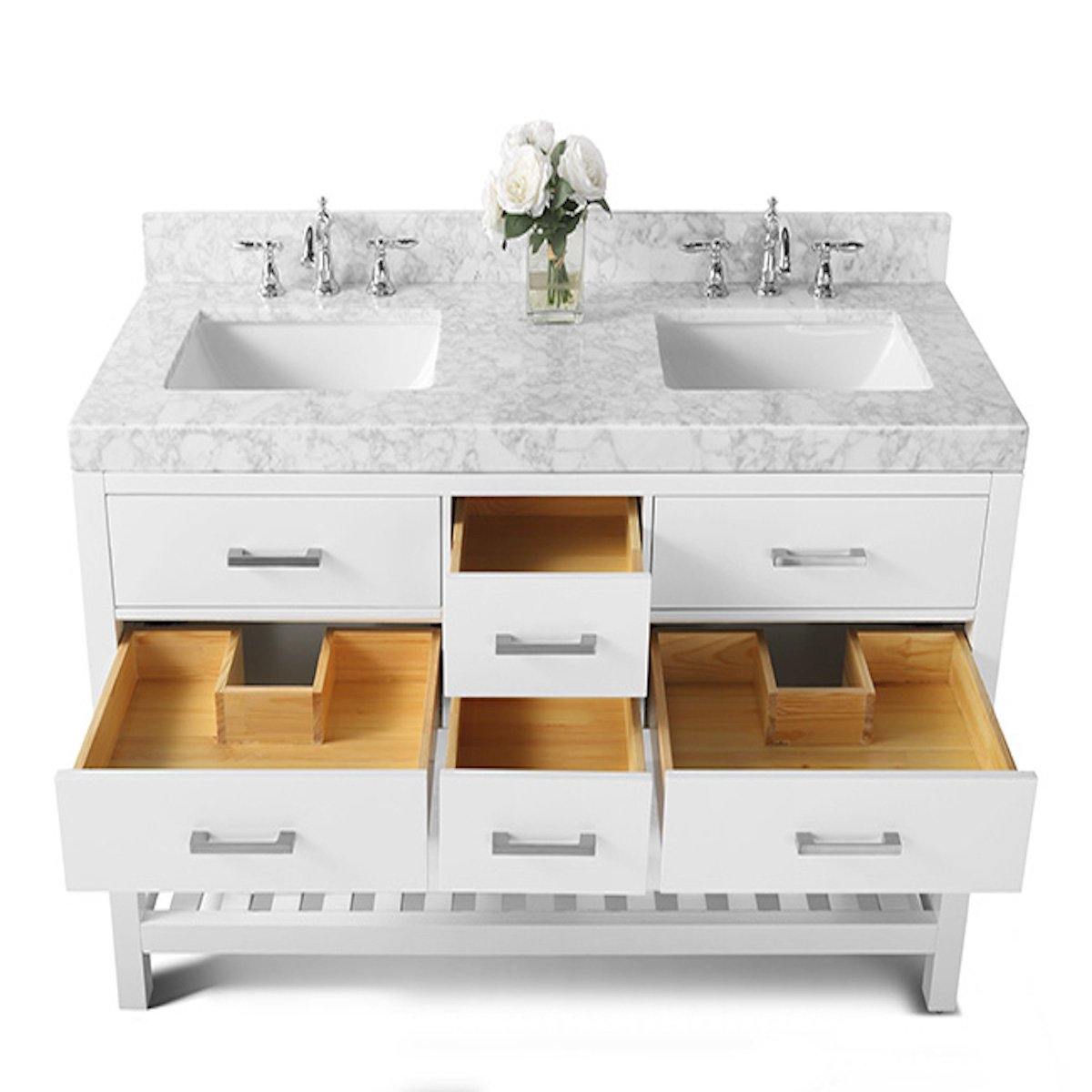 Ancerre Designs Elizabeth 60 Inch White Double Vanity Inside