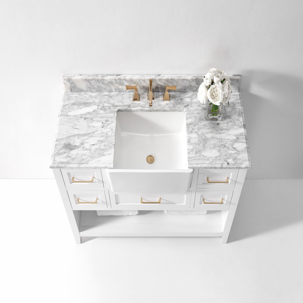 Ancerre Designs Hayley 48” White Single Vanity Top VTS-HAYLEY-48-W-CW #finish_white