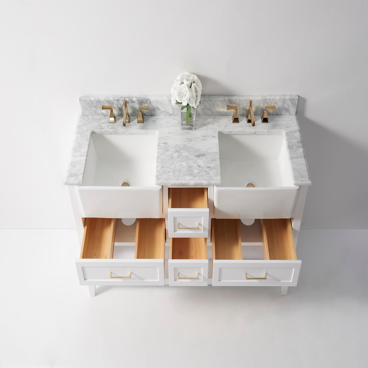 Ancerre Designs Hayley 60” White Double Vanity Inside VTS-HAYLEY-60-W-CW #finish_white