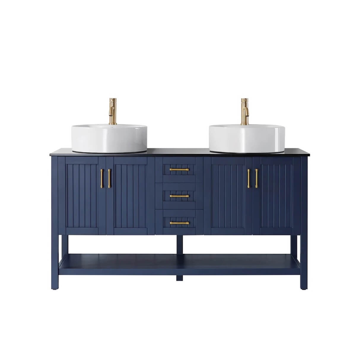 Vinnova Modena 60 Inch Royal Blue Freestanding Double Vanity with Glass Countertop and White Vessel Sink Without Mirror 756060-RB-BG-NM #mirror_without mirror