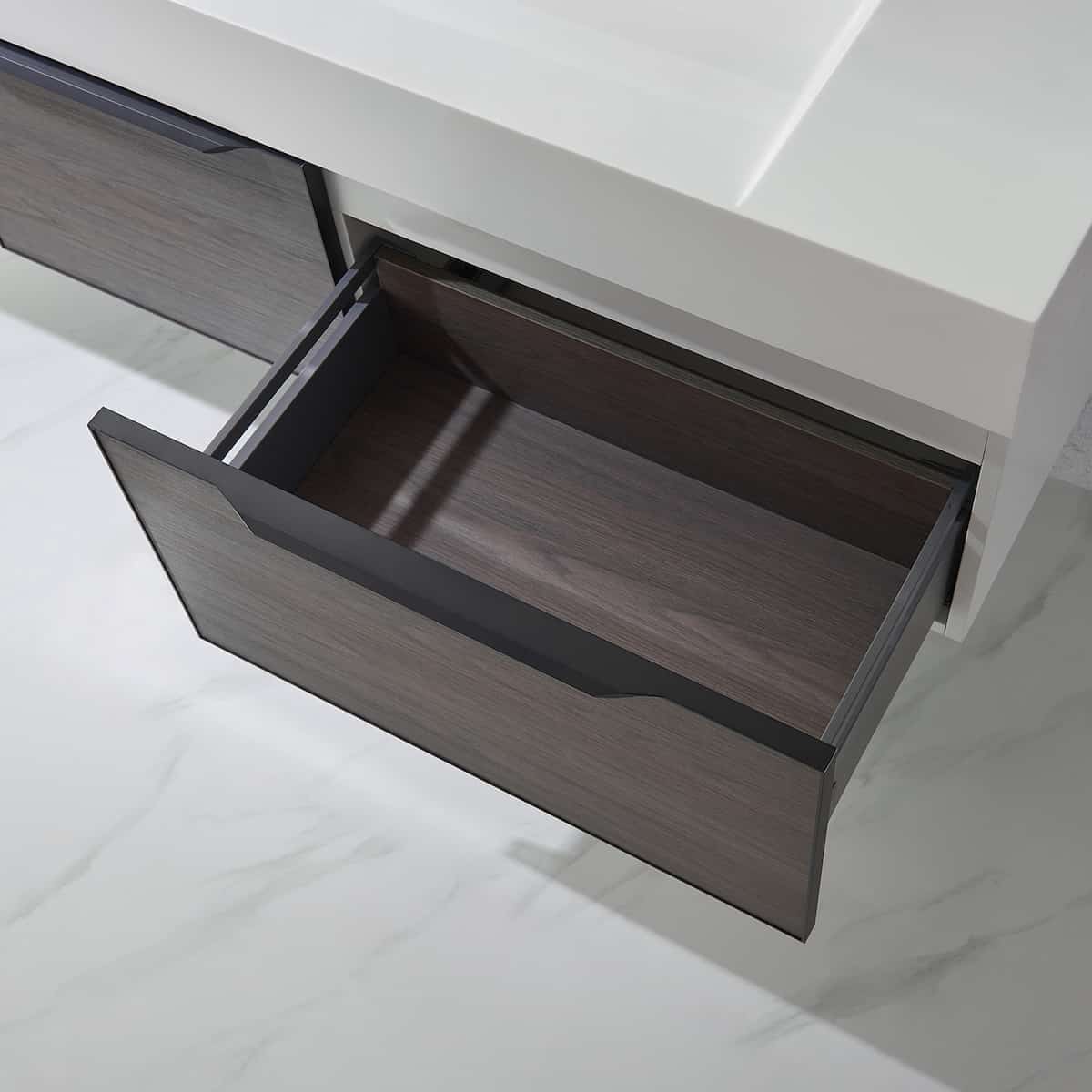 Vinnova Vegadeo 72 Inch Wall Mount Double Sink Bath Vanity in Suleiman Oak Finish with White One-Piece Composite Stone Sink Top Without Mirror Inside 703472-SO-WH-NM