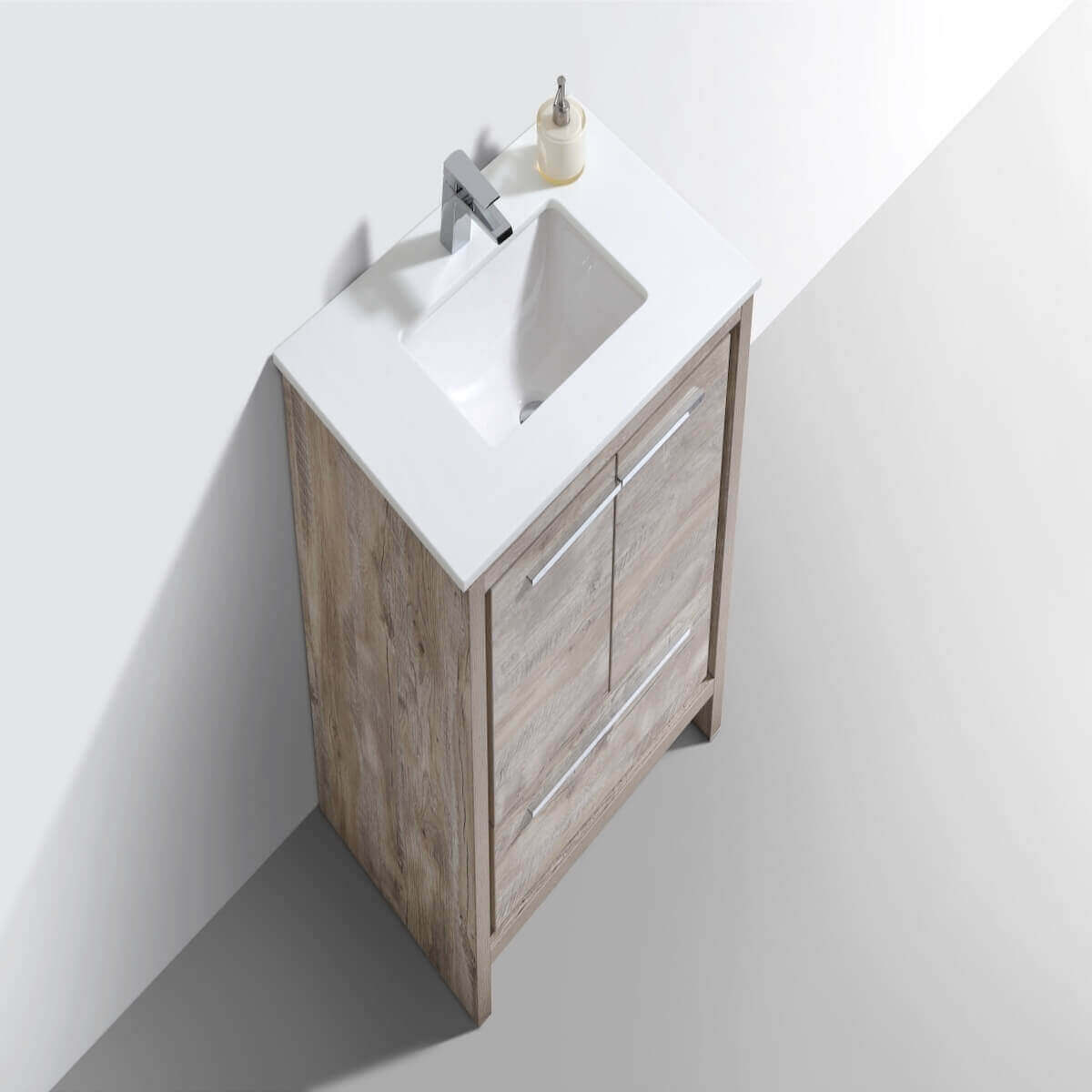 KubeBath Dolce 30” Nature Wood Freestanding Single Vanity with Quartz Countertop AD630NW #finish_nature wood