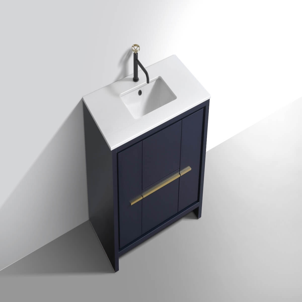 KubeBath Dolce 36” Blue Modern Bathroom Vanity with Quartz Countertop AD636BLUE #finish_blue