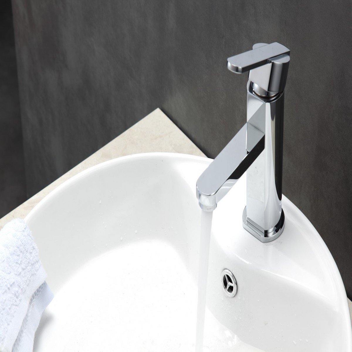 KubeBath Aqua Roundo Single Hold Mount Bathroom Vanity - Chrome AFB033