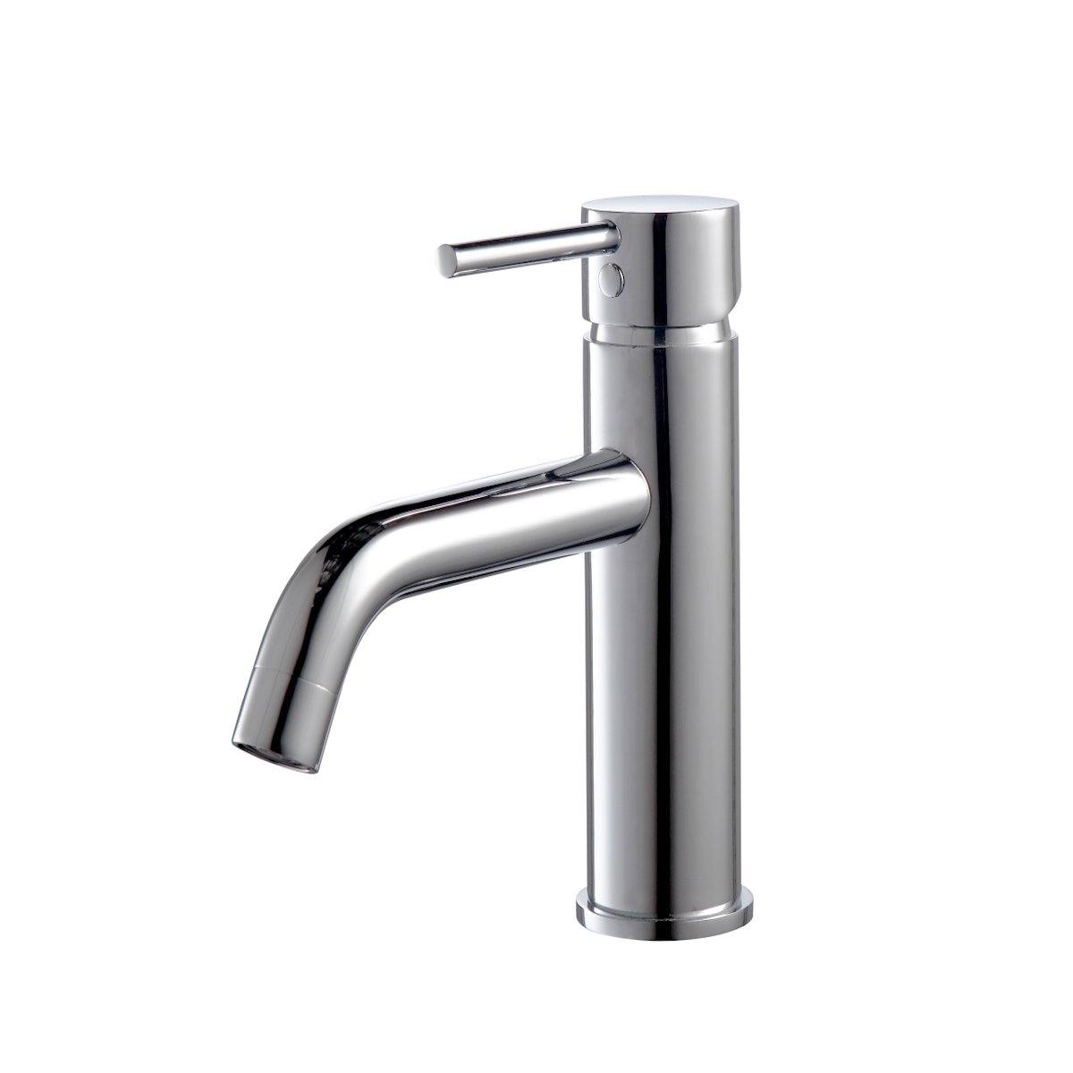 KubeBath Aqua Rondo Single Hole Mount Bathroom Vanity Faucet - Chrome AFB090