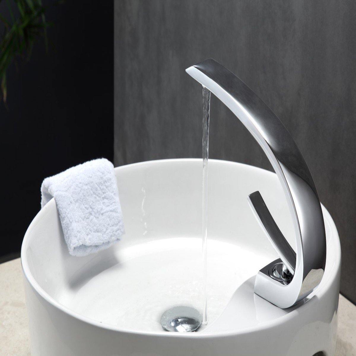 KubeBath Aqua Arcco Single Lever Modern Bathroom Vanity faucet - Chrome AFB1638CH