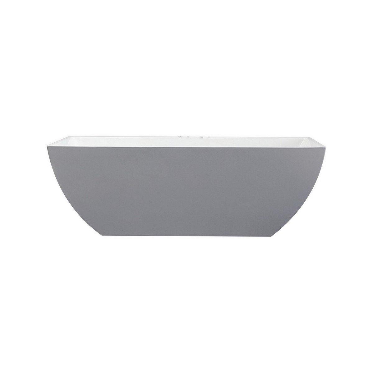 KubeBath Contemporanea 59 Inch White Freestanding Bathtub KFST2159 #size_59 inch
