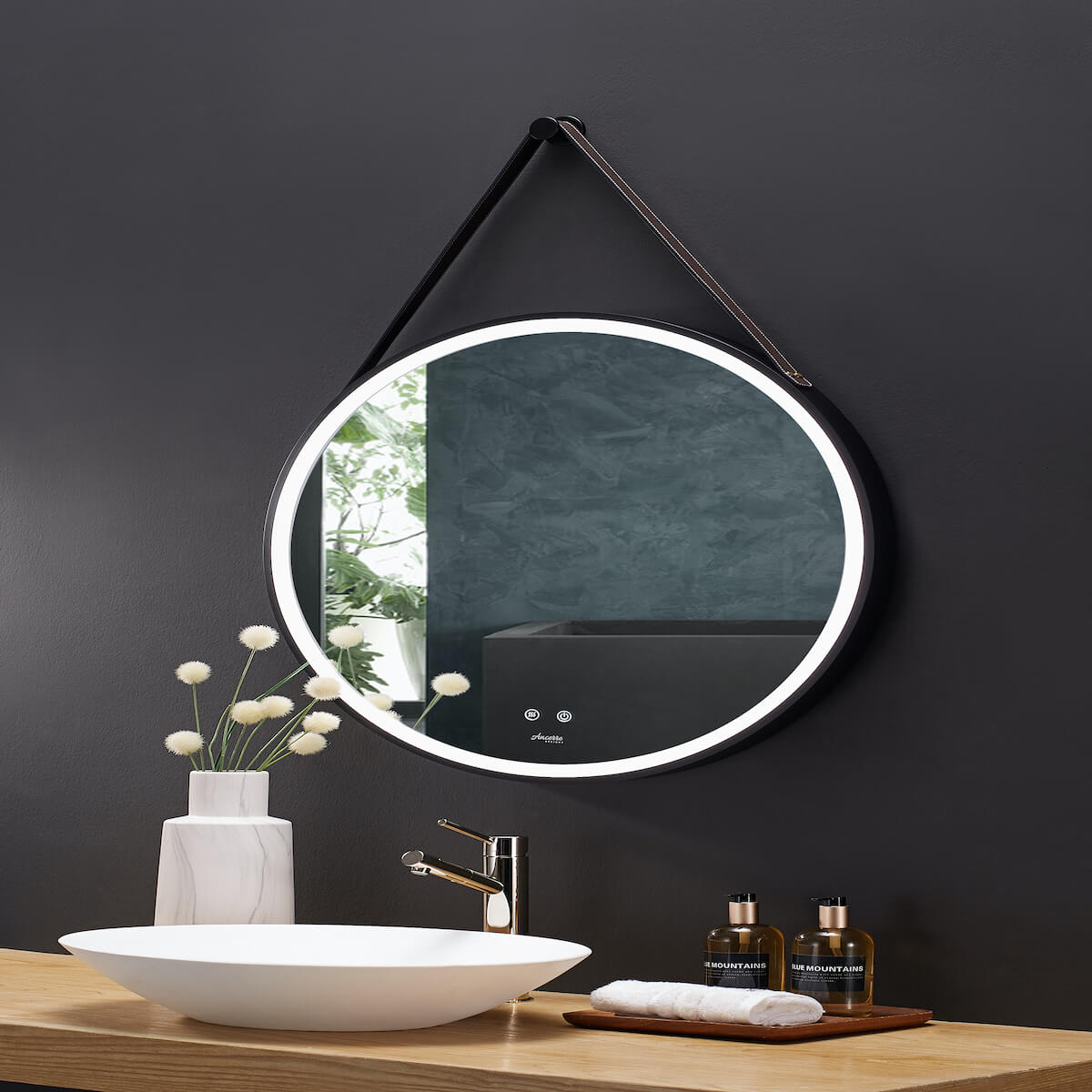 Ancerre Designs 30" LED Sangle Mirror LEDM-SANGLE-30-B Angle