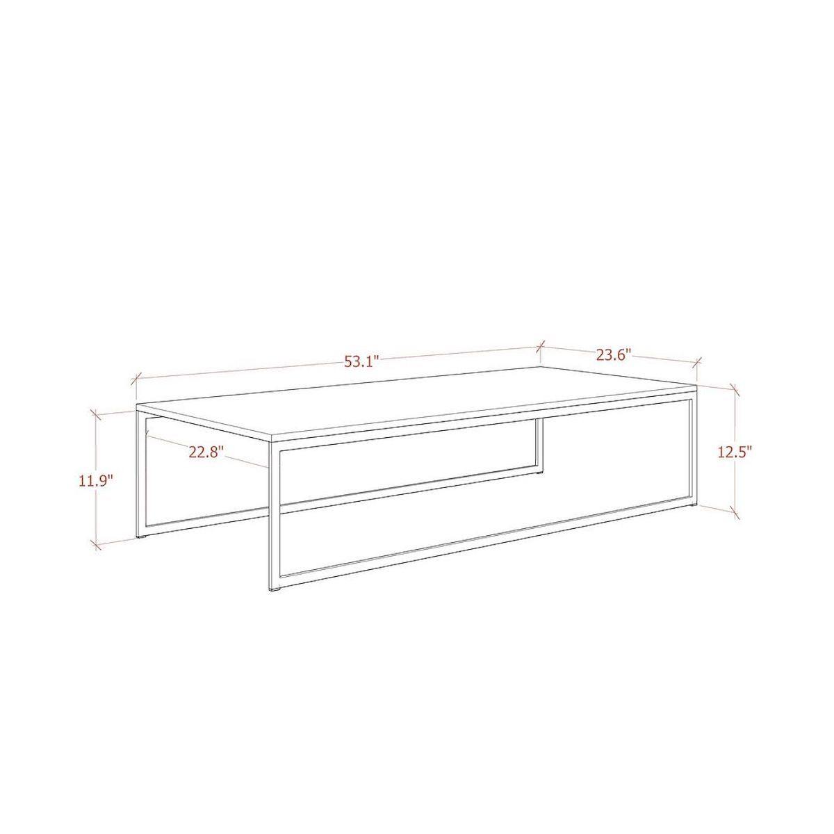 Manhattan Comfort Celine 53.14 Inch Coffee Table with Steel Legs 25535 Dimensions