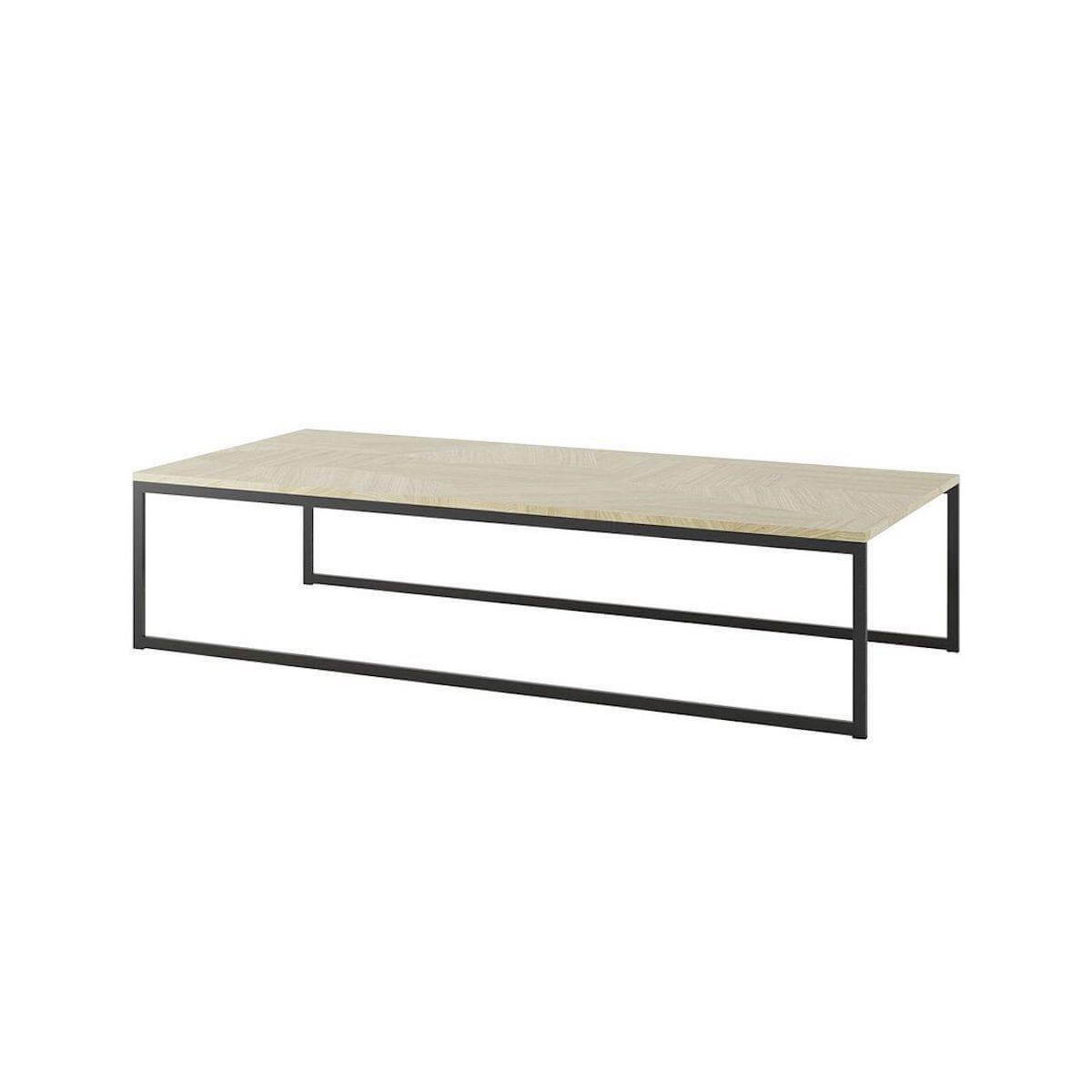 Manhattan Comfort Celine 53.14 Inch Coffee Table with Steel Legs in Mosaic Wood 255351 Right Angle #color_mosaic wood