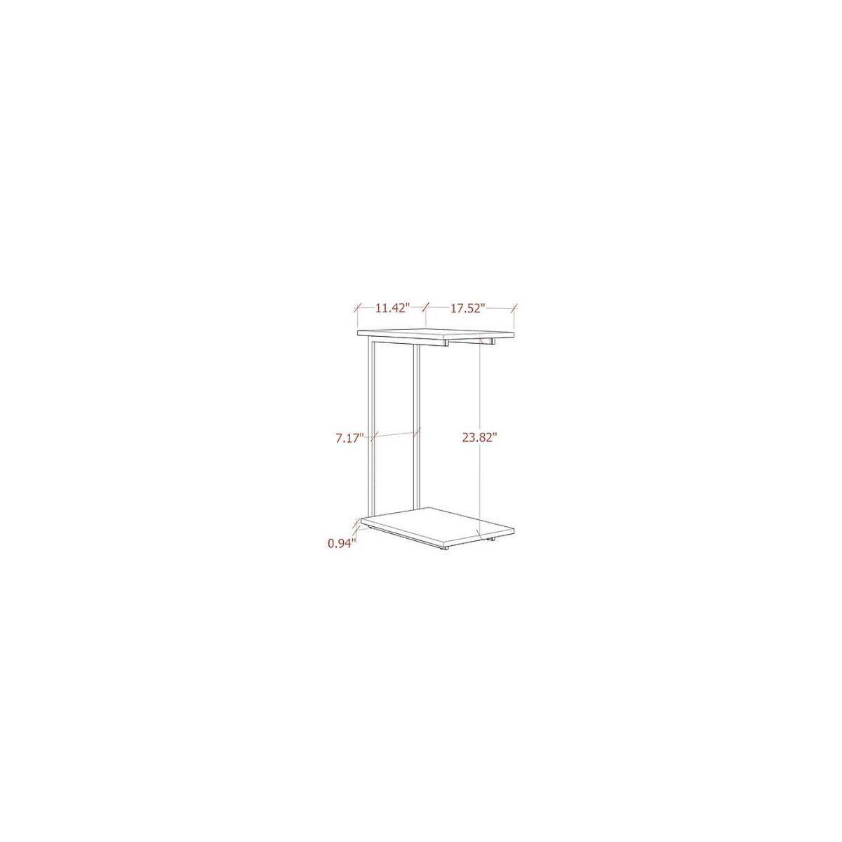 Manhattan Comfort Celine Tuck-in End Table with Steel Legs 25545 Dimensions