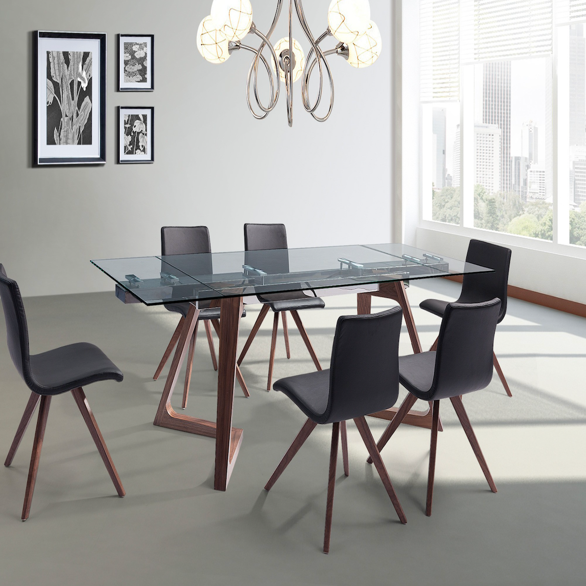 Whiteline Modern Living Delta Extendable Dining Table DT1276-WLT