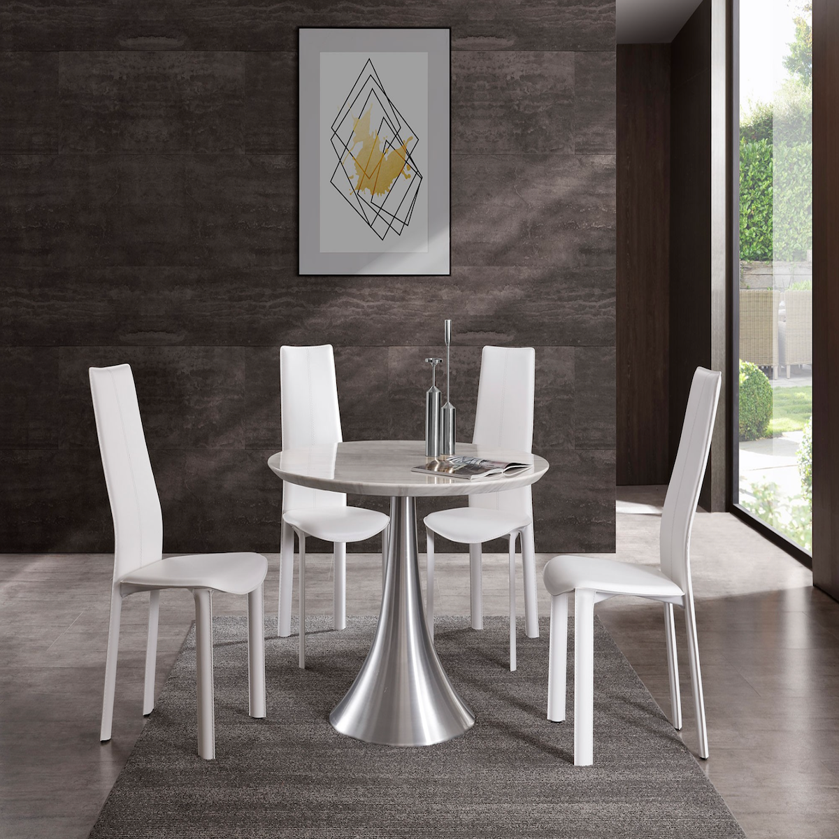 Whiteline Modern Living Flow Dining Table DT1469-WHT