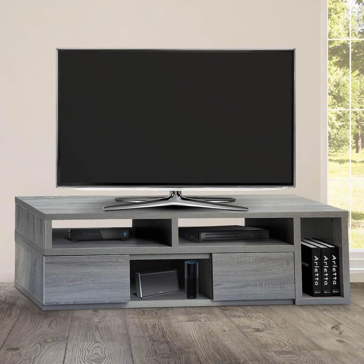 Techni Mobili Adjustable TV Stand Console for TVs Up to 65" RTA-7050-GRY in Room