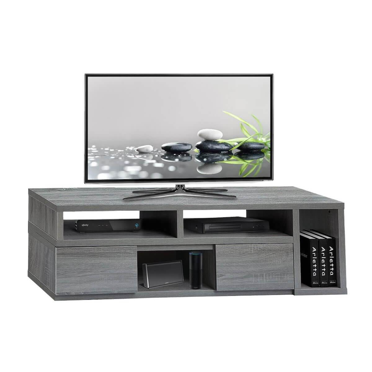 Techni Mobili Adjustable TV Stand Console for TVs Up to 65" RTA-7050-GRY with TV