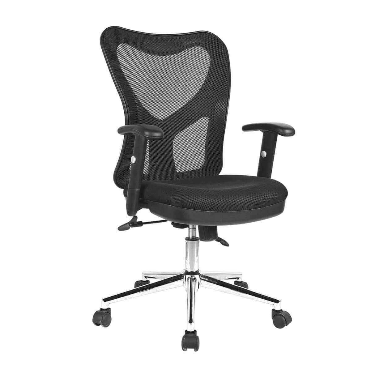 Techni Mobili Black High Back Mesh Office Chair With Chrome Base RTA-0098M-BK