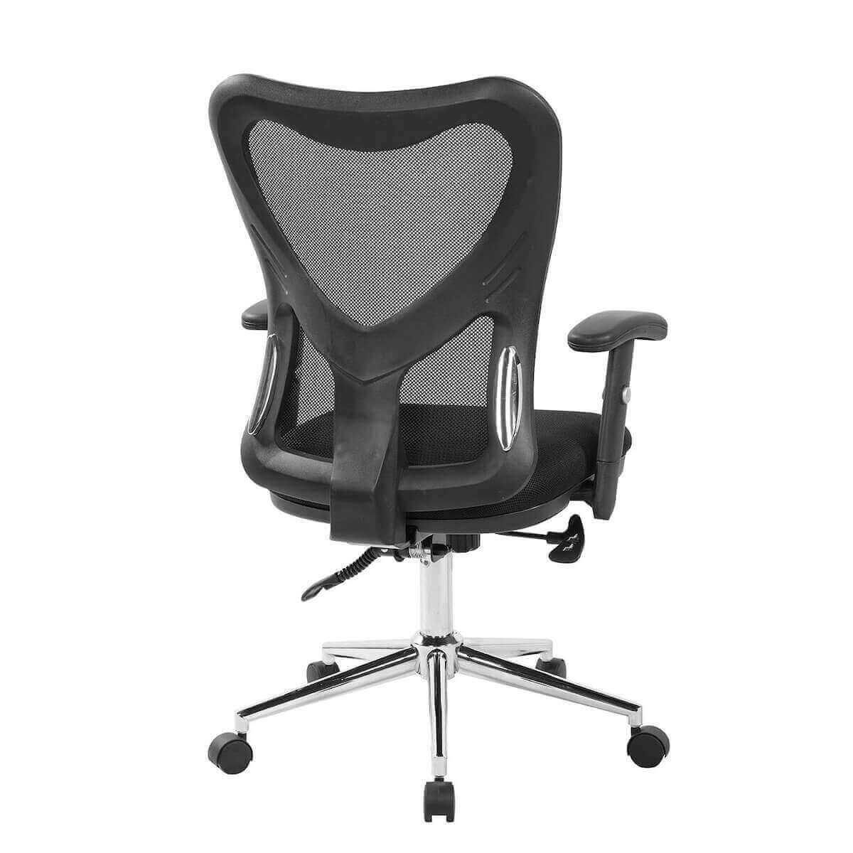 Techni Mobili Black High Back Mesh Office Chair With Chrome Base RTA-0098M-BK Back