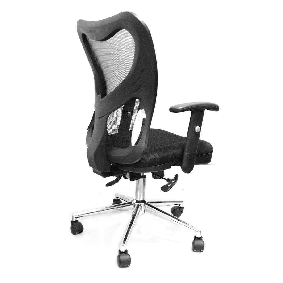 Techni Mobili Black High Back Mesh Office Chair With Chrome Base RTA-0098M-BK Side