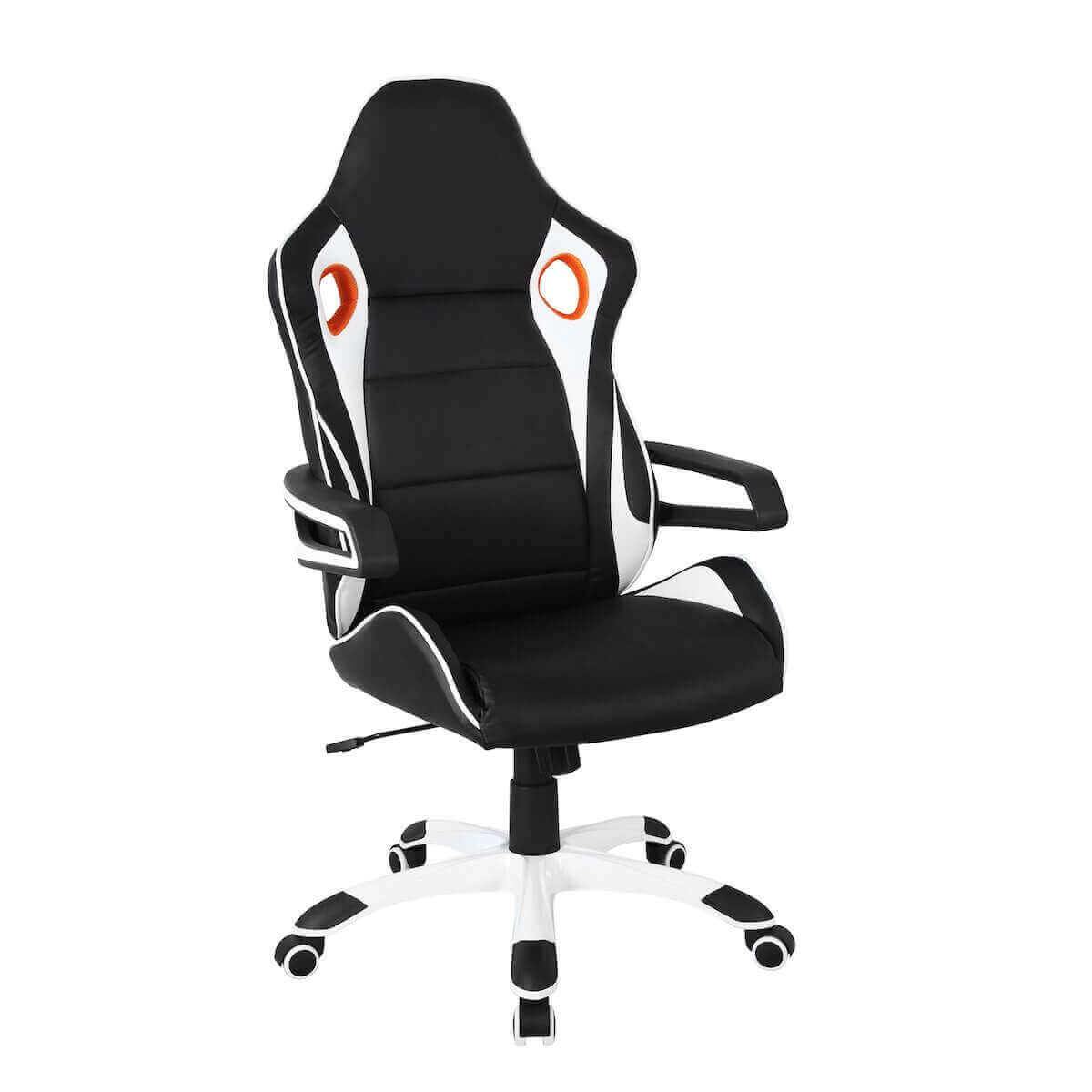 Techni Mobili Black Racing Style Home & Office Chair RTA-2022-BK Angle