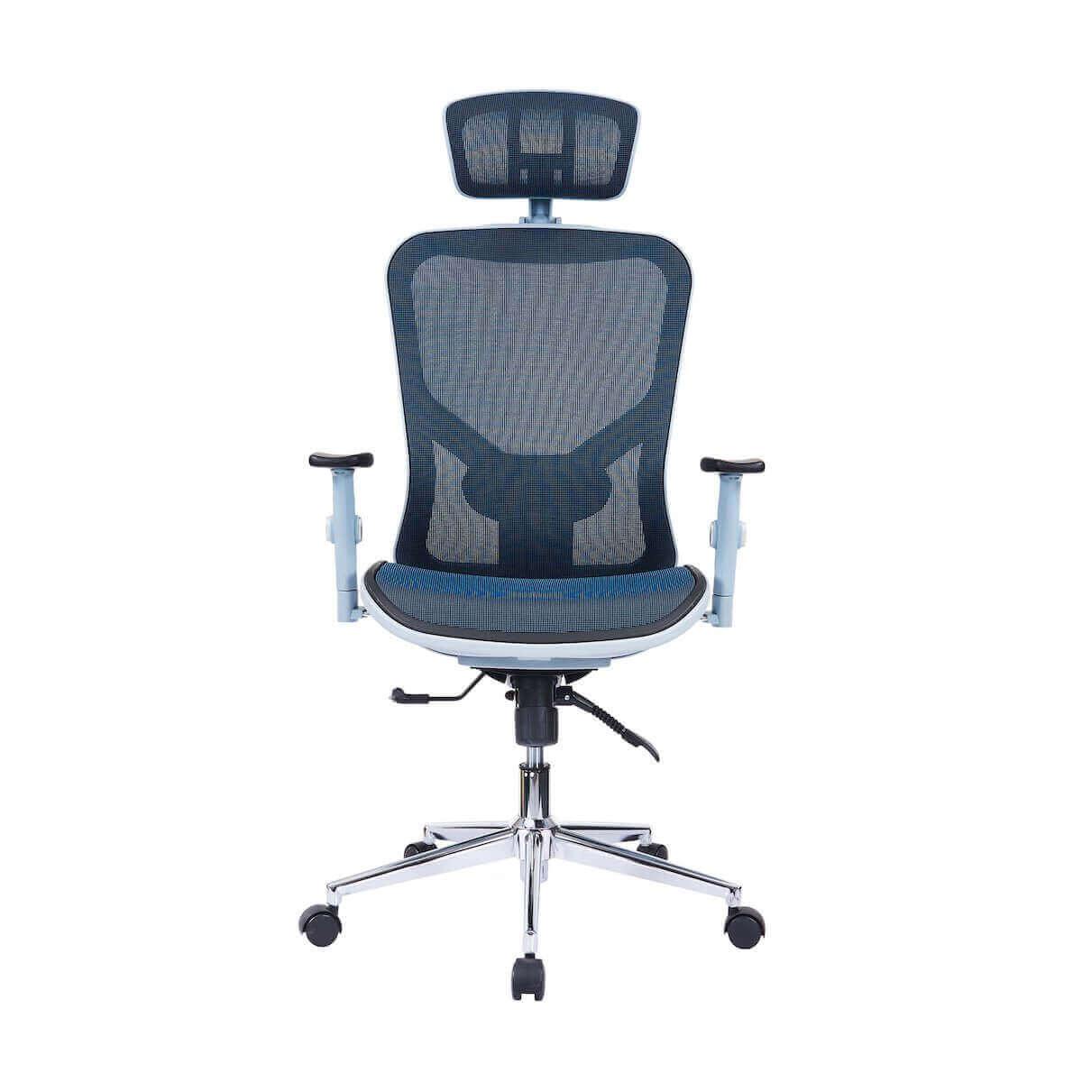 Techni Mobili Blue High Back Executive Mesh Office Chair with Arms, Headrest, and Lumbar Support RTA-1008-BL