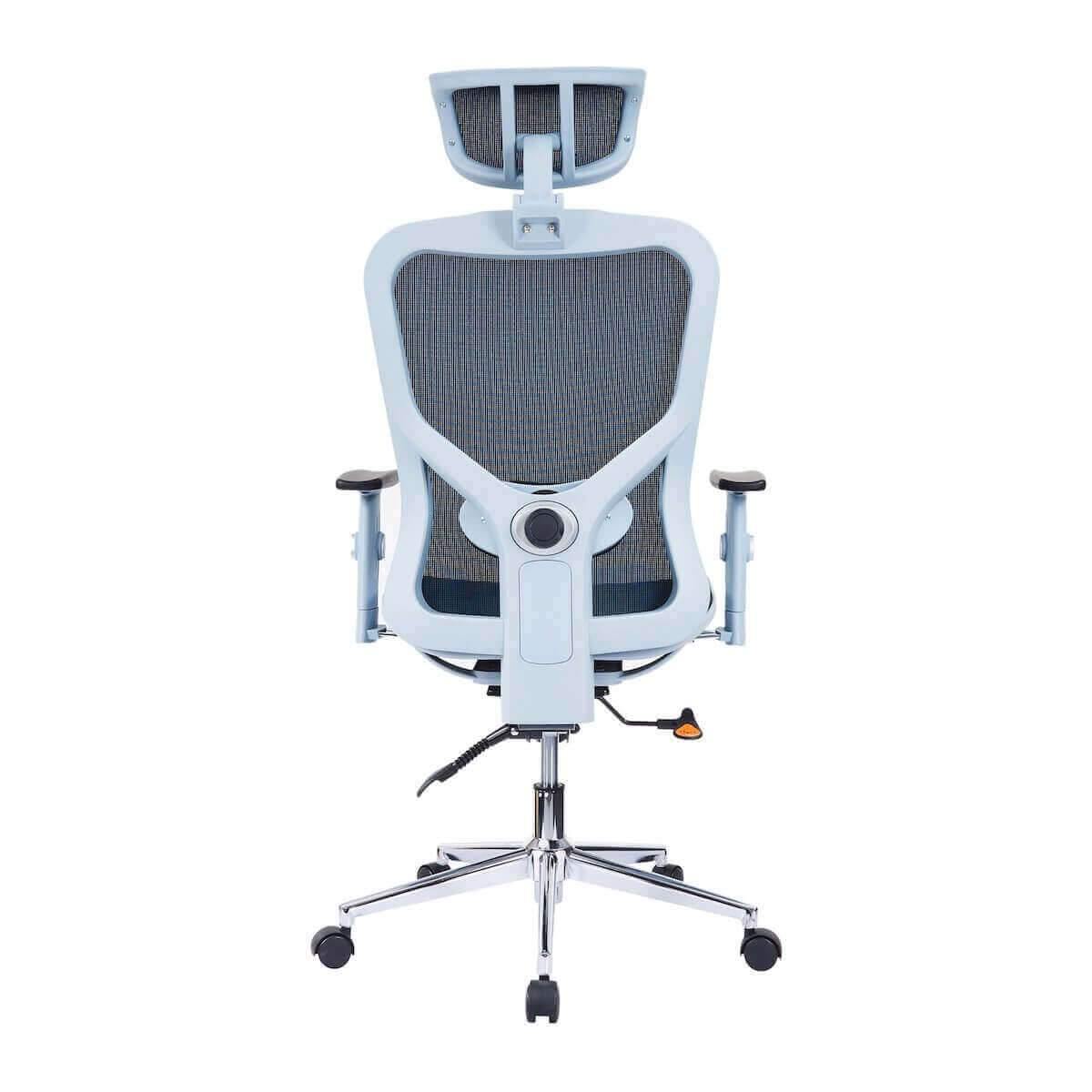 Techni Mobili Blue High Back Executive Mesh Office Chair with Arms, Headrest, and Lumbar Support RTA-1008-BL Back