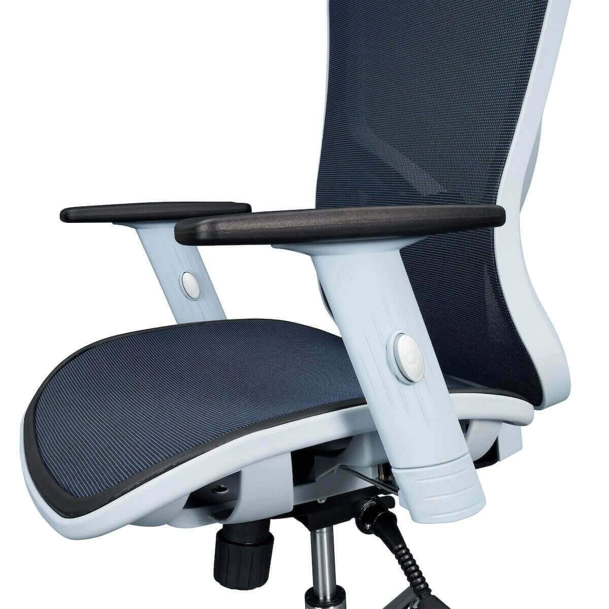 Techni Mobili Blue High Back Executive Mesh Office Chair with Arms, Headrest, and Lumbar Support RTA-1008-BL Seat